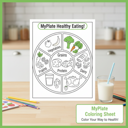 Picture of My plate Coloring Sheet